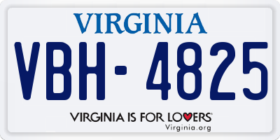VA license plate VBH4825