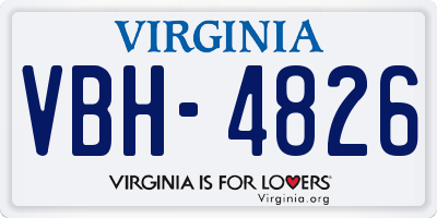 VA license plate VBH4826