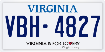 VA license plate VBH4827