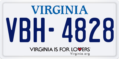 VA license plate VBH4828