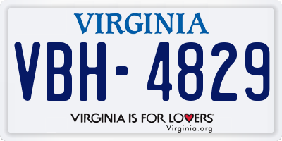 VA license plate VBH4829