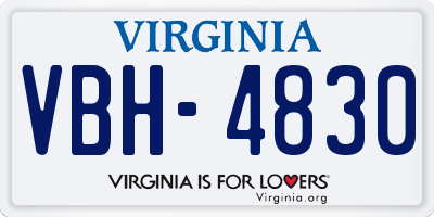 VA license plate VBH4830
