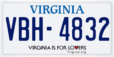 VA license plate VBH4832