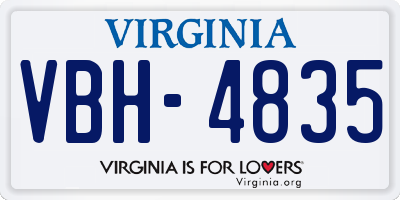 VA license plate VBH4835