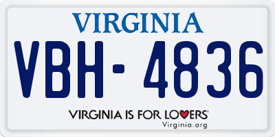 VA license plate VBH4836