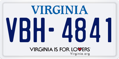 VA license plate VBH4841