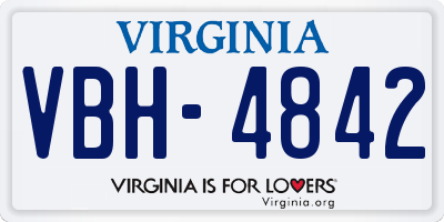 VA license plate VBH4842
