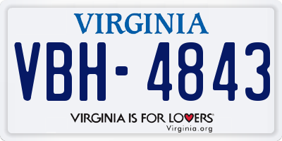 VA license plate VBH4843