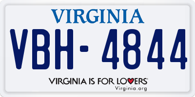 VA license plate VBH4844