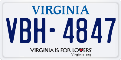 VA license plate VBH4847