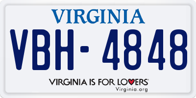VA license plate VBH4848
