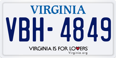 VA license plate VBH4849