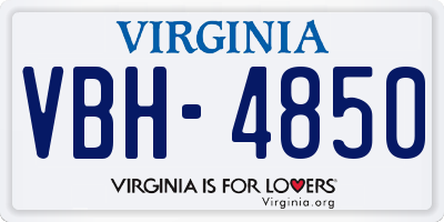 VA license plate VBH4850