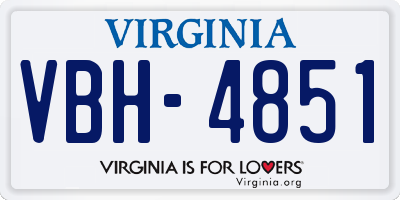 VA license plate VBH4851