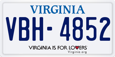VA license plate VBH4852
