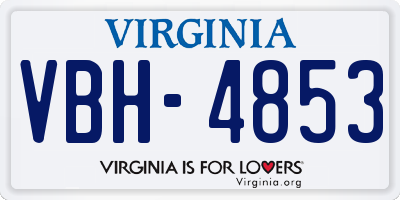 VA license plate VBH4853