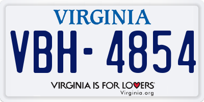 VA license plate VBH4854