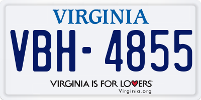VA license plate VBH4855