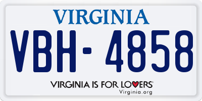 VA license plate VBH4858
