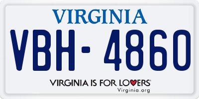 VA license plate VBH4860