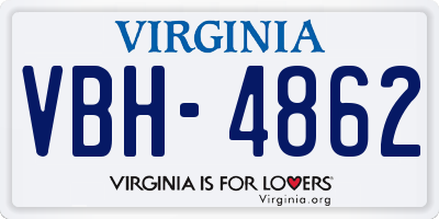 VA license plate VBH4862