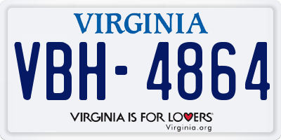 VA license plate VBH4864