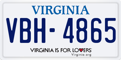 VA license plate VBH4865