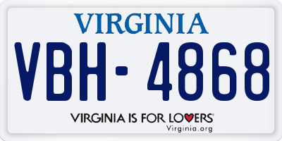 VA license plate VBH4868