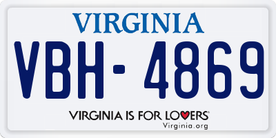 VA license plate VBH4869