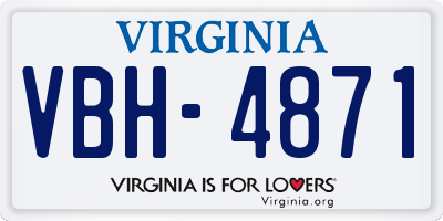 VA license plate VBH4871