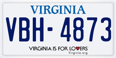 VA license plate VBH4873