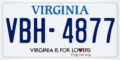 VA license plate VBH4877