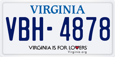 VA license plate VBH4878