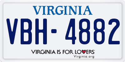 VA license plate VBH4882