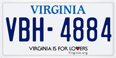 VA license plate VBH4884