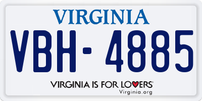 VA license plate VBH4885