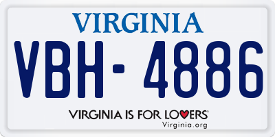 VA license plate VBH4886