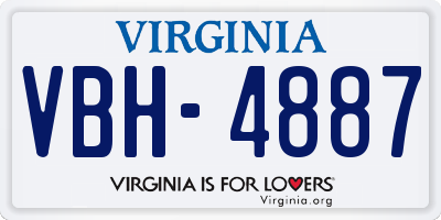 VA license plate VBH4887