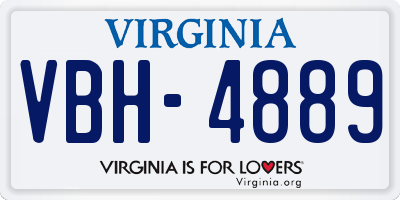 VA license plate VBH4889