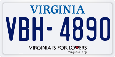 VA license plate VBH4890