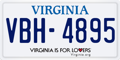 VA license plate VBH4895
