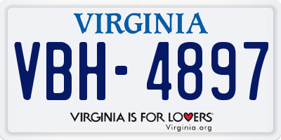 VA license plate VBH4897