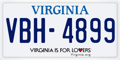 VA license plate VBH4899