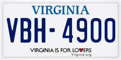 VA license plate VBH4900