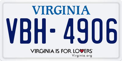 VA license plate VBH4906