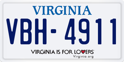VA license plate VBH4911