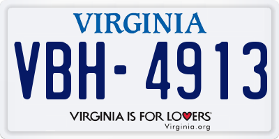 VA license plate VBH4913