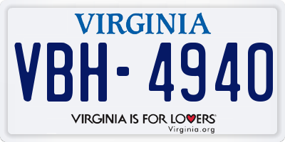 VA license plate VBH4940
