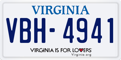 VA license plate VBH4941