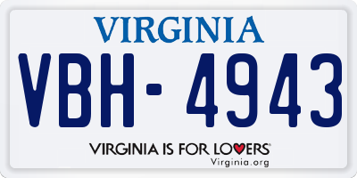 VA license plate VBH4943